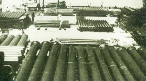 Shipping yard for cast iron pipe at Mukogawa Plant