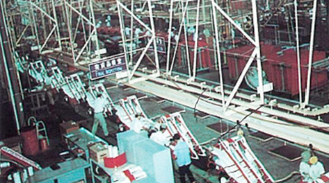 The binder production line which was started up at the Utsunomiya plant
